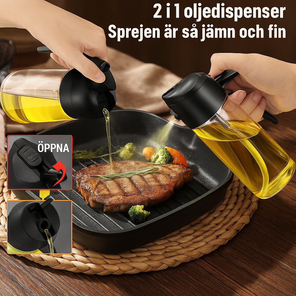 🛒 Premium Oljespray i Glas – För Hälsosam och Stilren Matlagning