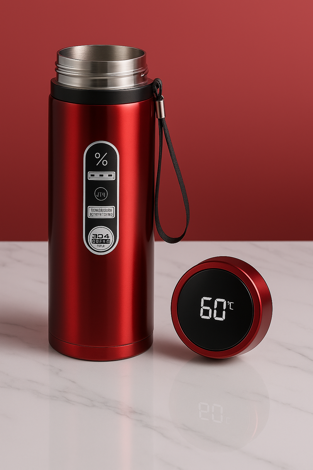Smart Termosflaska med Temperaturdisplay – 500 ml | Vakuumisolerad i 304 Rostfritt Stål Perfekt för Sport, Resor & Gåvor – LED-Lock & Håller Varmt/Kallt