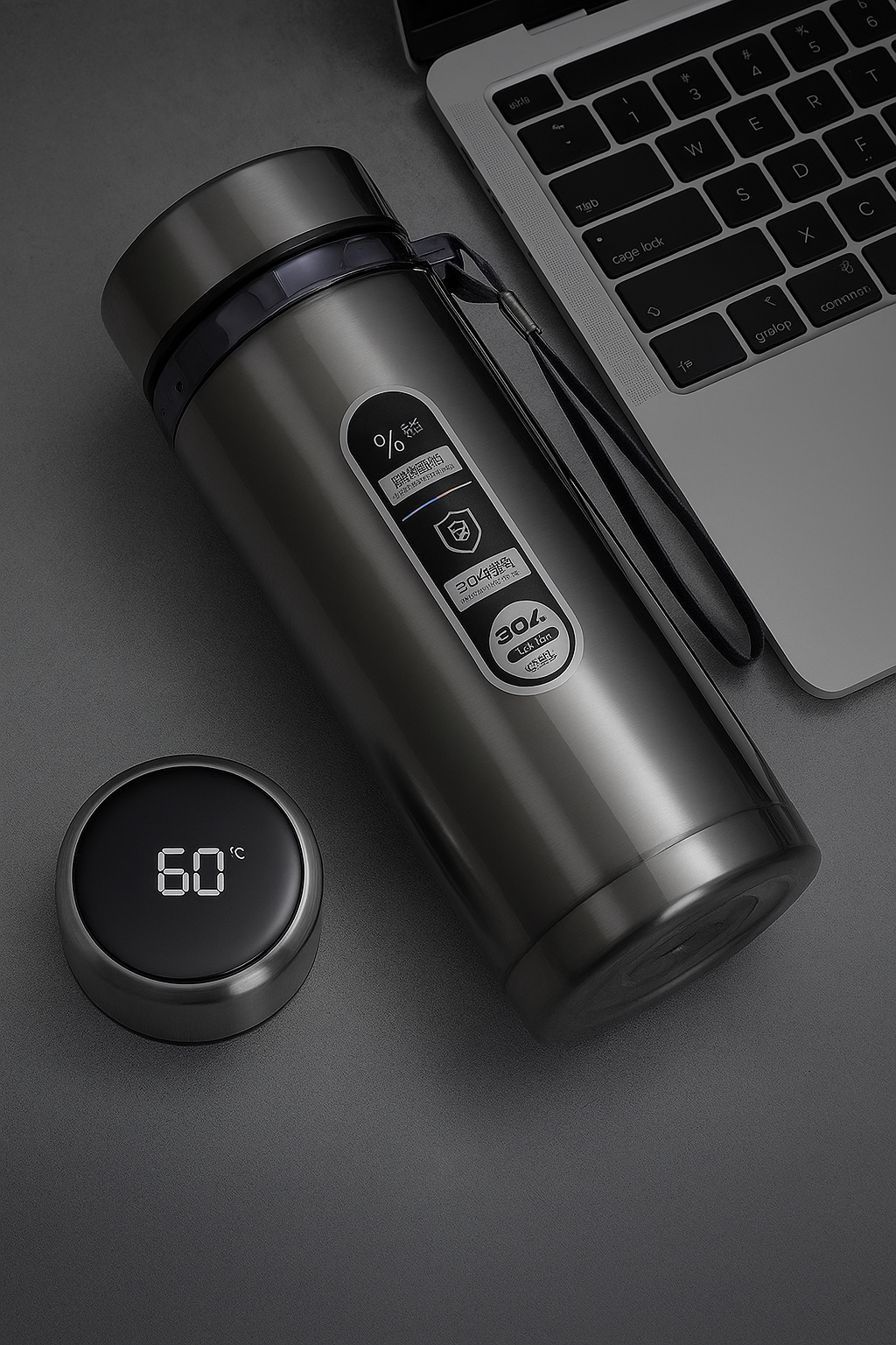 Smart Termosflaska med Temperaturdisplay – 500 ml | Vakuumisolerad i 304 Rostfritt Stål Perfekt för Sport, Resor & Gåvor – LED-Lock & Håller Varmt/Kallt
