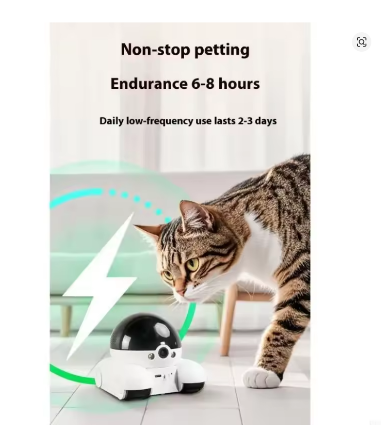 Smart Rullande Övervakningskamera för Husdjur – 360° Rotation & Nattläge