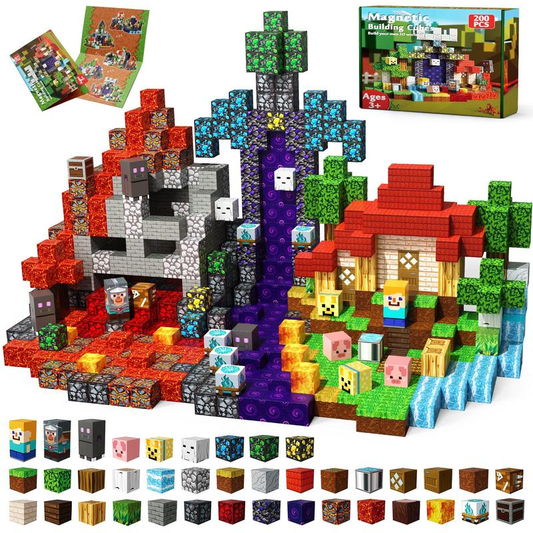 Färgglada Magnetiska Byggklossar - 200 Delar För Kreativa Barn!