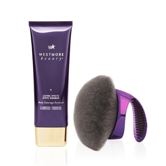 GoldNova Beauty Body Coverage Perfector 3.5oz + XL Buffer Brush – Full Coverage Body Makeup för en Flawless Finish