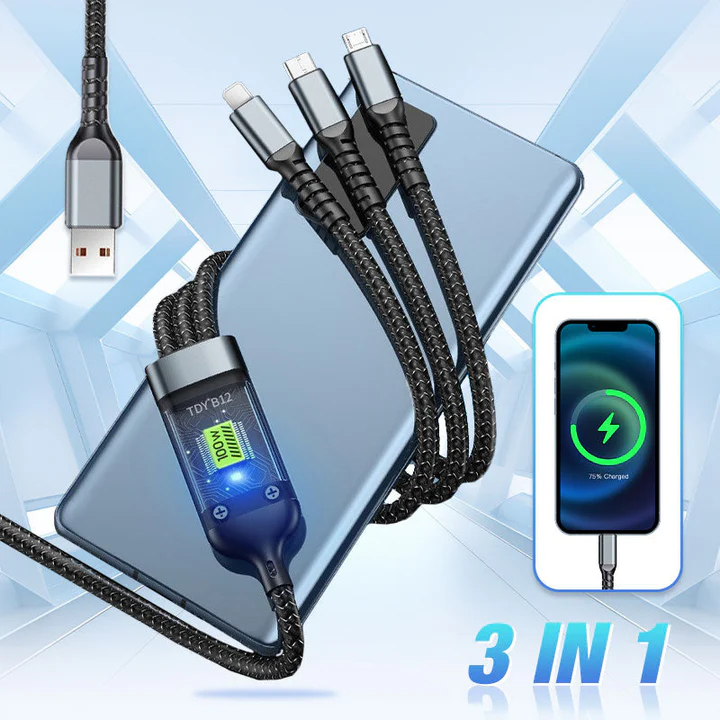 ChargingCable  : 100W Universele 3-In-1 Snellaadkabel