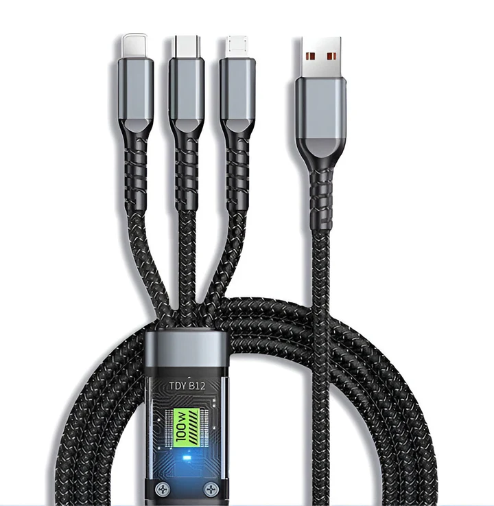 ChargingCable  : 100W Universele 3-In-1 Snellaadkabel