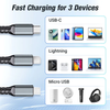 ChargingCable  : 100W Universele 3-In-1 Snellaadkabel