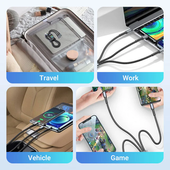 ChargingCable  : 100W Universele 3-In-1 Snellaadkabel
