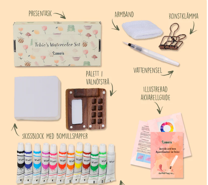 🎨 Gold Nova Watercolor Set – Skapa Var Du Vill