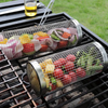 Rullande Grillkorg i Rostfritt Stål – Perfekt för Grönsaker, Pommes & Mer!
