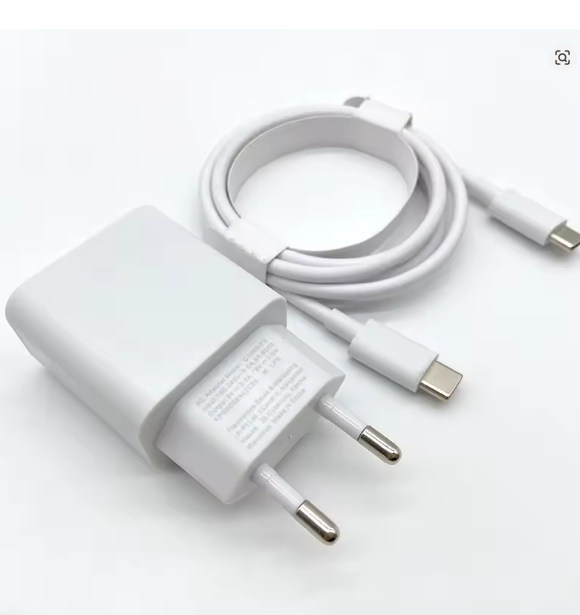 Snabbladdare för iPhone 15/16 med 2M USB-C till USB-C kabel – 20W Adapter